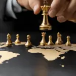 carte du monde avec échiquier représentant les stratégie d'optimisation fiscal parmis tout les pays